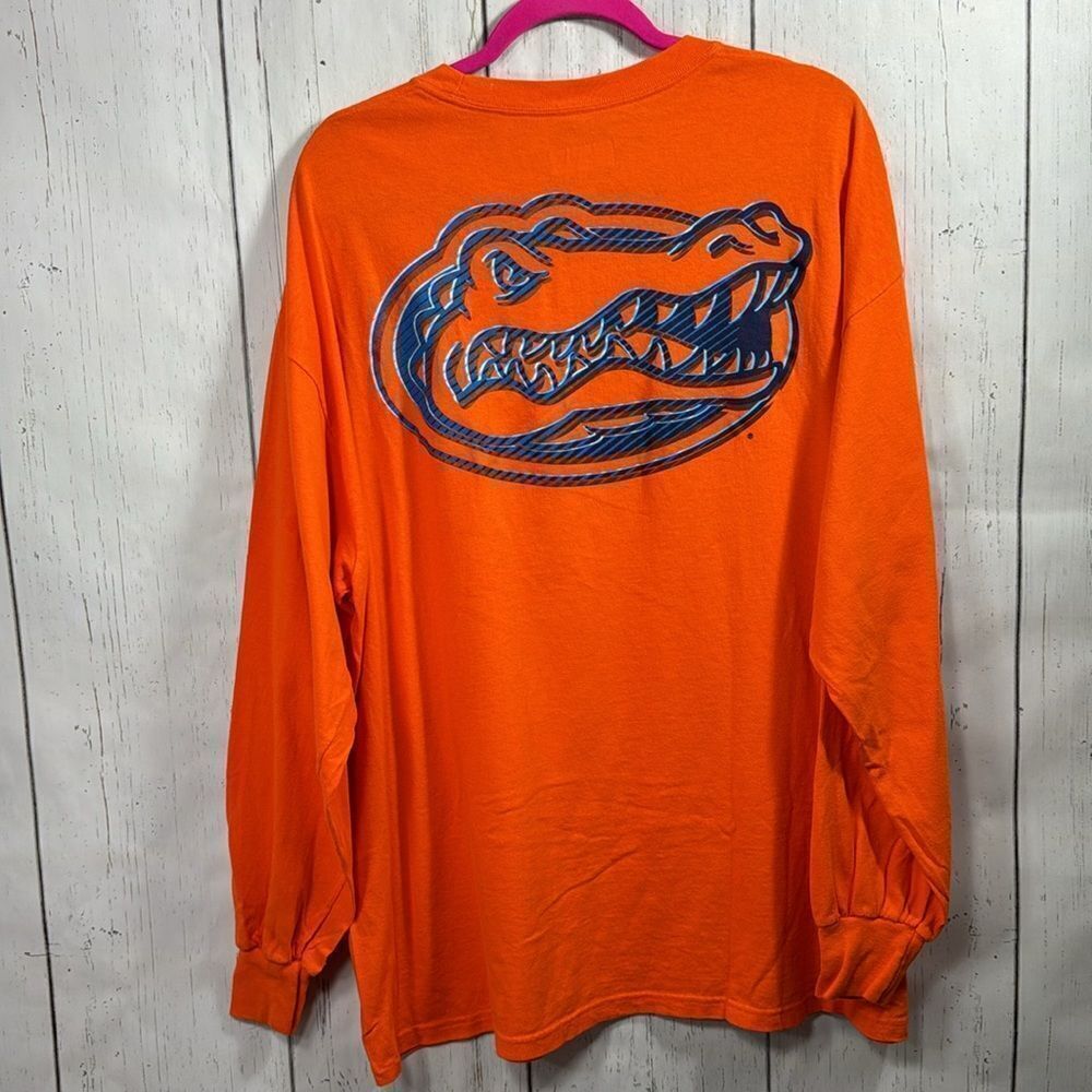Majestic Section 101 Mens Florida Gators Long Sleeve Orange Blue Graphic Tee